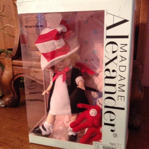Madame Alexander Cat in the Hat Doll w. Thing 1 & Thing 2 & Original Box - Picture 2 of 3